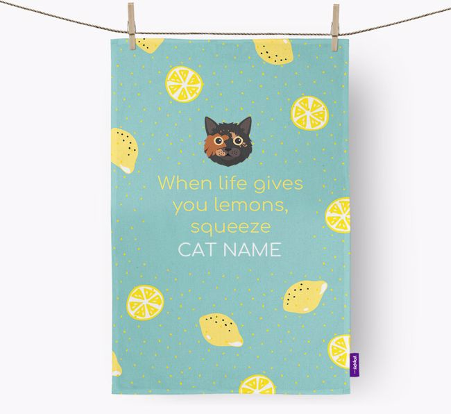 'When Life Gives You Lemons' - Personalized {breedFullName} Dish Towel